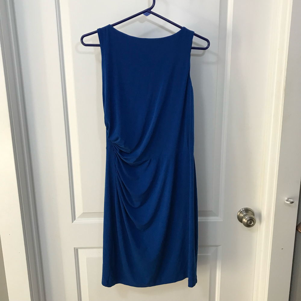 Maggy London Sleeveless Draped Back Royal Blue Knee  Length Dress